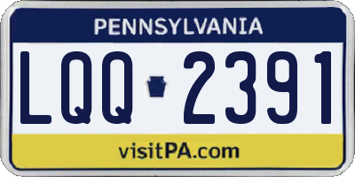 PA license plate LQQ2391