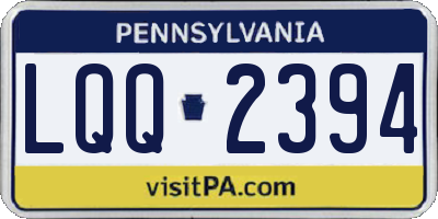 PA license plate LQQ2394