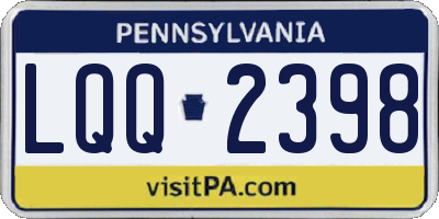 PA license plate LQQ2398