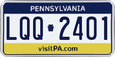 PA license plate LQQ2401