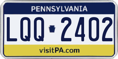 PA license plate LQQ2402