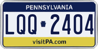 PA license plate LQQ2404