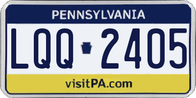 PA license plate LQQ2405