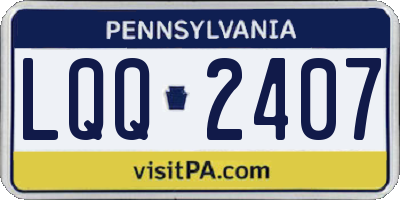 PA license plate LQQ2407