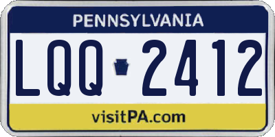 PA license plate LQQ2412