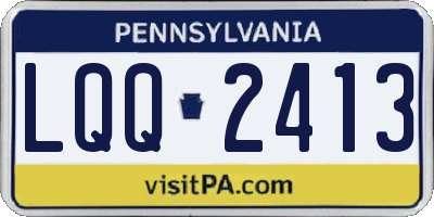 PA license plate LQQ2413