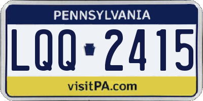 PA license plate LQQ2415