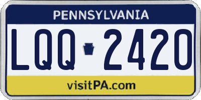PA license plate LQQ2420