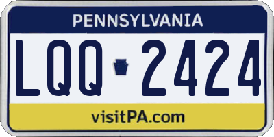 PA license plate LQQ2424