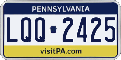 PA license plate LQQ2425