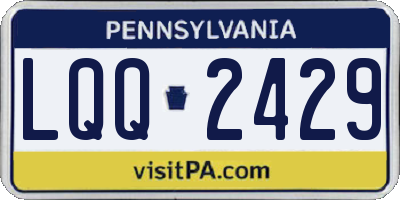 PA license plate LQQ2429