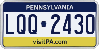 PA license plate LQQ2430