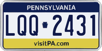 PA license plate LQQ2431
