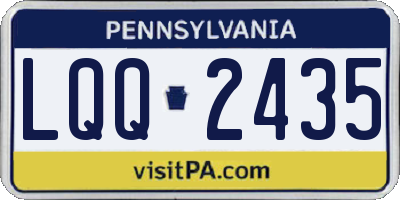 PA license plate LQQ2435