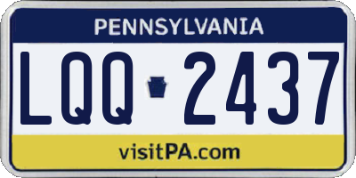 PA license plate LQQ2437