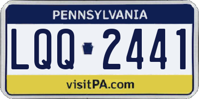 PA license plate LQQ2441