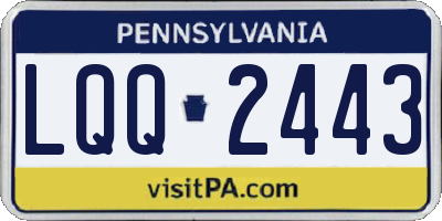 PA license plate LQQ2443