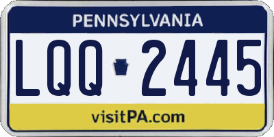 PA license plate LQQ2445