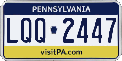PA license plate LQQ2447