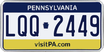 PA license plate LQQ2449