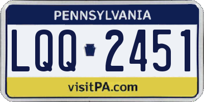 PA license plate LQQ2451