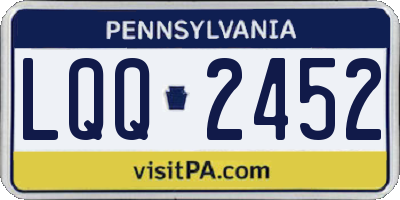 PA license plate LQQ2452