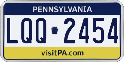 PA license plate LQQ2454
