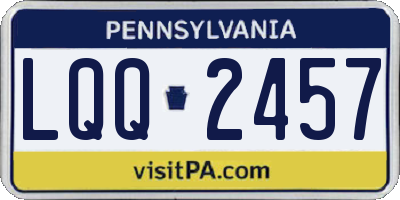 PA license plate LQQ2457