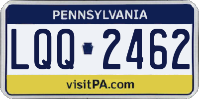 PA license plate LQQ2462