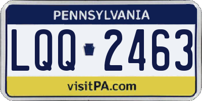 PA license plate LQQ2463