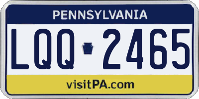 PA license plate LQQ2465