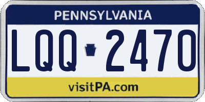 PA license plate LQQ2470