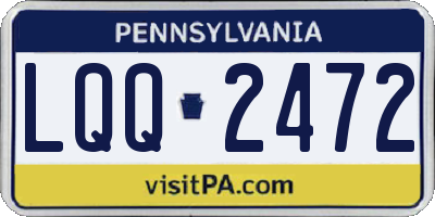 PA license plate LQQ2472