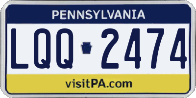PA license plate LQQ2474