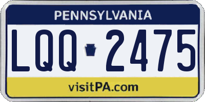 PA license plate LQQ2475