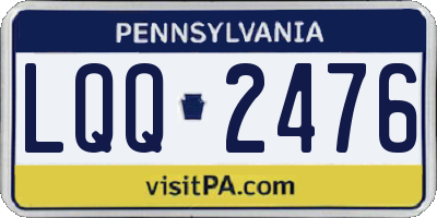 PA license plate LQQ2476