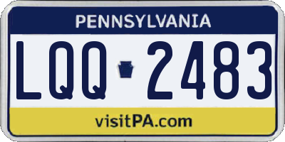 PA license plate LQQ2483