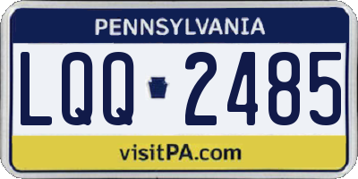 PA license plate LQQ2485