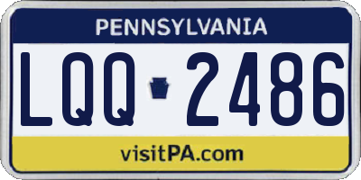 PA license plate LQQ2486