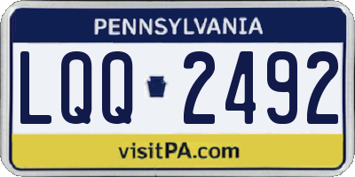 PA license plate LQQ2492