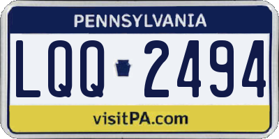 PA license plate LQQ2494