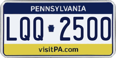 PA license plate LQQ2500