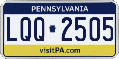 PA license plate LQQ2505