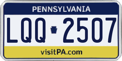 PA license plate LQQ2507