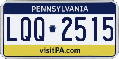 PA license plate LQQ2515