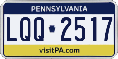 PA license plate LQQ2517