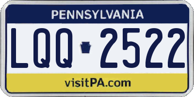 PA license plate LQQ2522