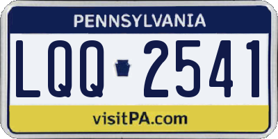 PA license plate LQQ2541