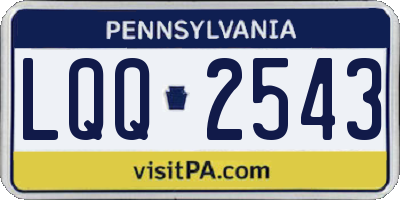 PA license plate LQQ2543