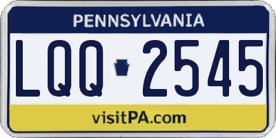 PA license plate LQQ2545